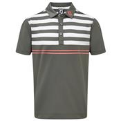 Polo JUNIOR Smooth Pique à Rayures granite (96077) - Footjoy