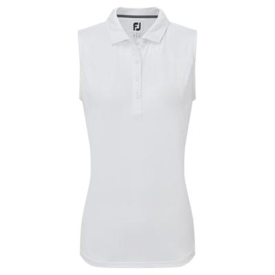 Polo Fil Ecosse Sans Manche Femme blanc (82510) - FootJoy