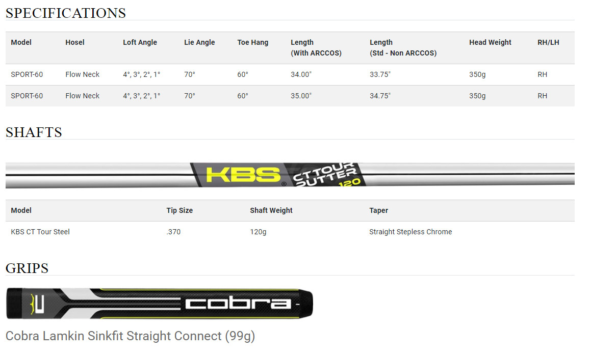 putter cobra sport 60 loft 