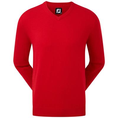 Pull Over Col V Melange de Laine rouge (90132) - FootJoy