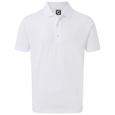 Polo Stretch Pique Solid Col Tricot Côtelé blanc (90084) - FootJoy