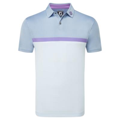 Polo Interlock avec blocs de couleurs gris / mauve (81614) - Footjoy