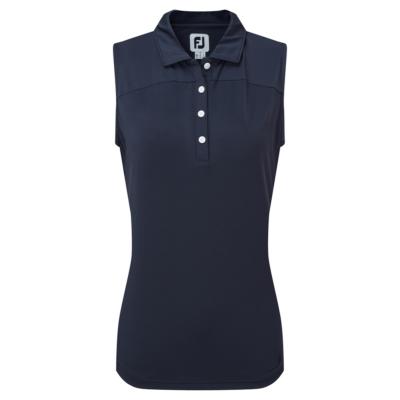 Polo Fil Ecosse Sans Manche Femme marine (82511) - FootJoy